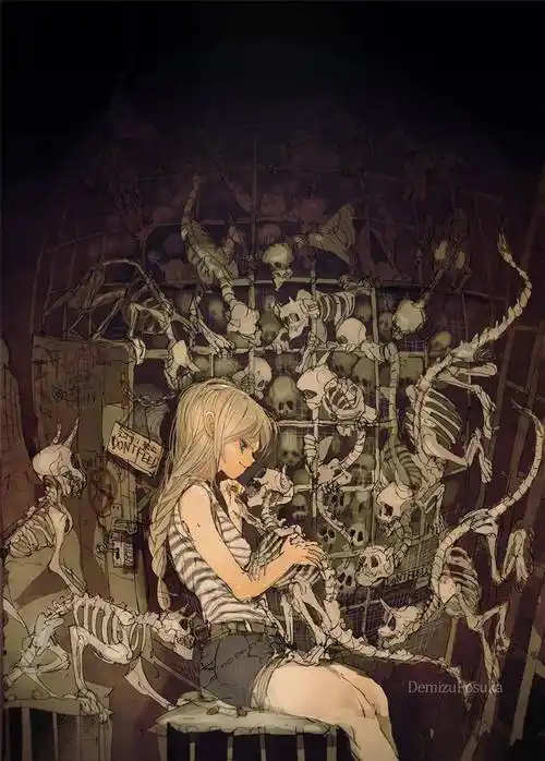 诡异神秘的暗黑系画风梦幻场景鱼眼镜头视角的构图方式很奇妙的幻想异