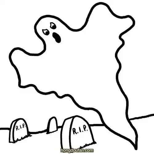 10张万圣节披着白色床单的小鬼卡通简笔画