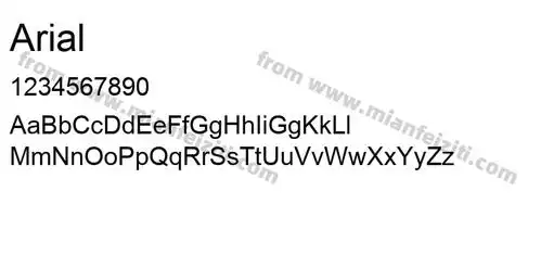 arial字体预览
