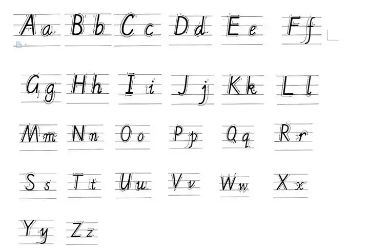 怎么写英语26 个字母大小写各一行图片