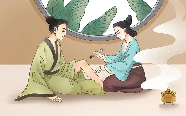 老夫妻和宠物散步原创设计素材古风婚礼人物手绘卡通中式婚礼q版人物