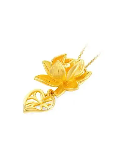 周大福 花月佳期荷花黄金吊坠(不含项链)(计价)约5.6g