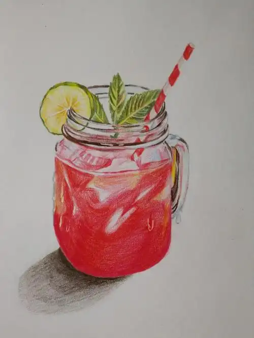 彩铅食物系列西瓜汁