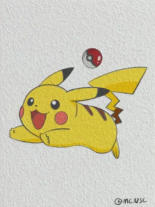 手绘一只小可爱皮卡丘pikachu