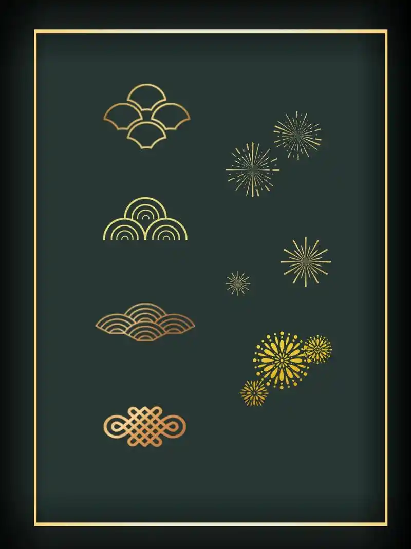 国风金色古风装饰元素png免扣素材