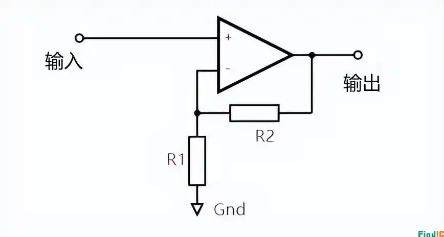 基本同相运算放大器电路图