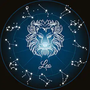 黄道带标志狮子座和圆形星座.矢量图