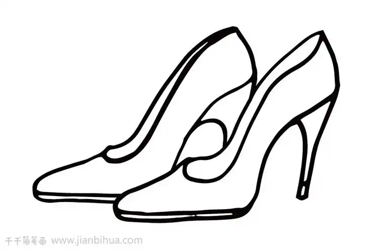 如何画高跟鞋简笔画_鞋子简笔画