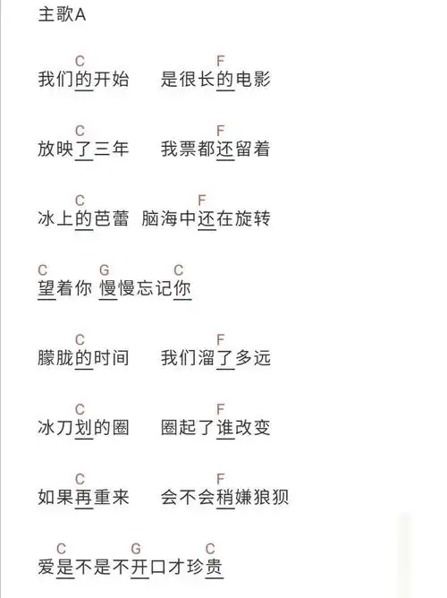 周杰伦《最长的电影》弹唱简谱