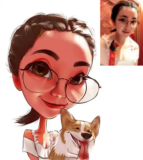 女生系列的夸张风格肖像漫画要美得合理美得自然