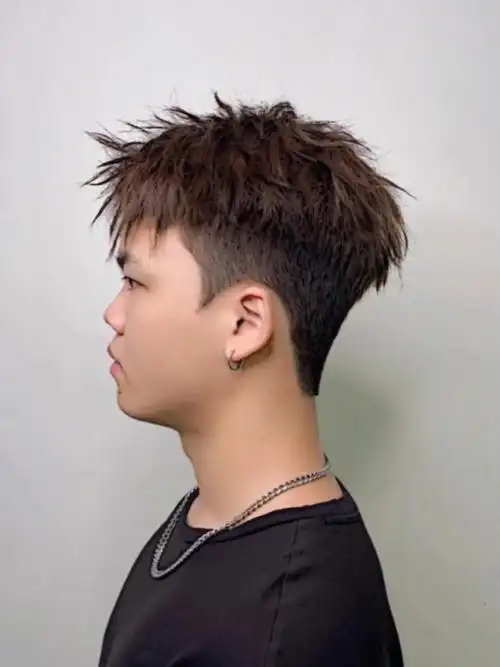 男士钢夹烫#男士发型设计  #男士烫发  #男士发型  #钢夹烫