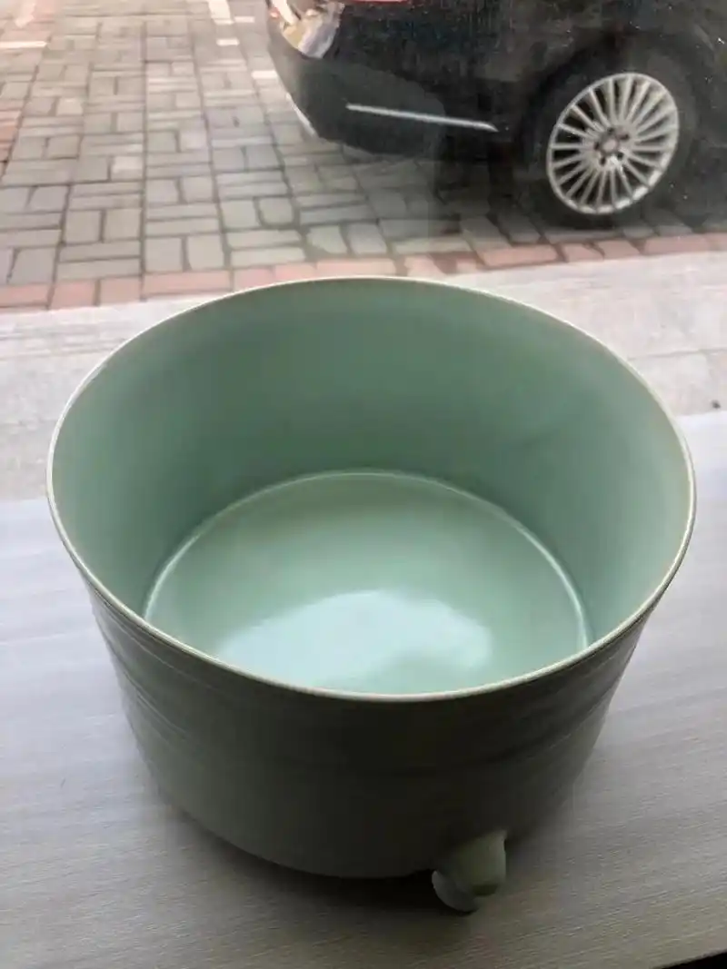 汝瓷 故宫博物院三足炫纹樽～慢工汝窑高仿仿古柴烧,同样尺寸 - 兑趑