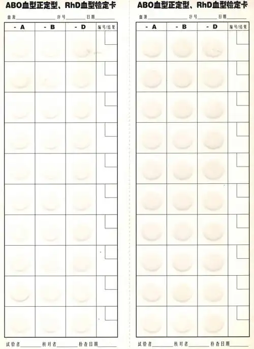 abo血型快速检测卡产品概述