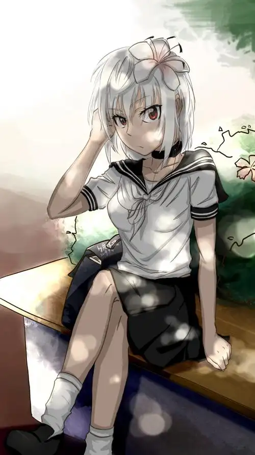 一只树荫下的百合子 给朋友的生贺图 p1原图,p2滤镜 虽然这身材不科学