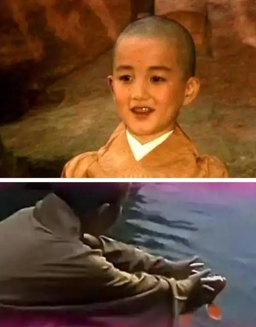 小唐僧的扮演者蔡远航那时候才8岁,他是中国第一代童星,当时的蔡远航
