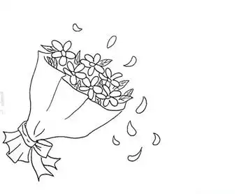 一束花画法图解 一起来学一束花简笔画 第1张