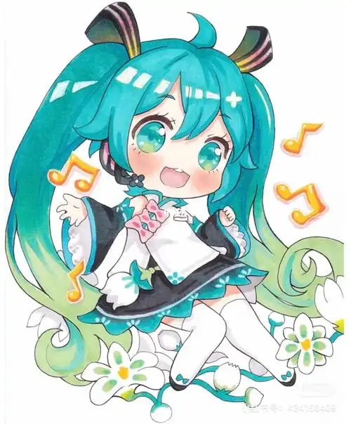 初音未来手绘动漫临摹
