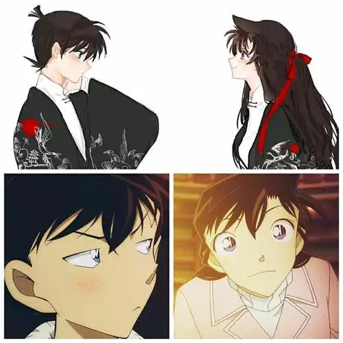 小兰工藤新一情侣头像一左一右