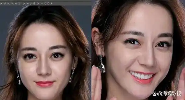 最近在网络上却疯传了一系列迪丽热巴的"无p生图",照片中她