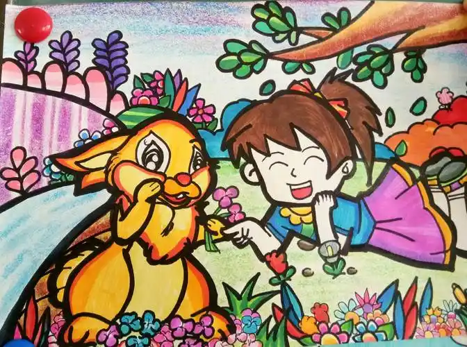 蜡笔水彩儿童画蜡笔水彩画图片大全