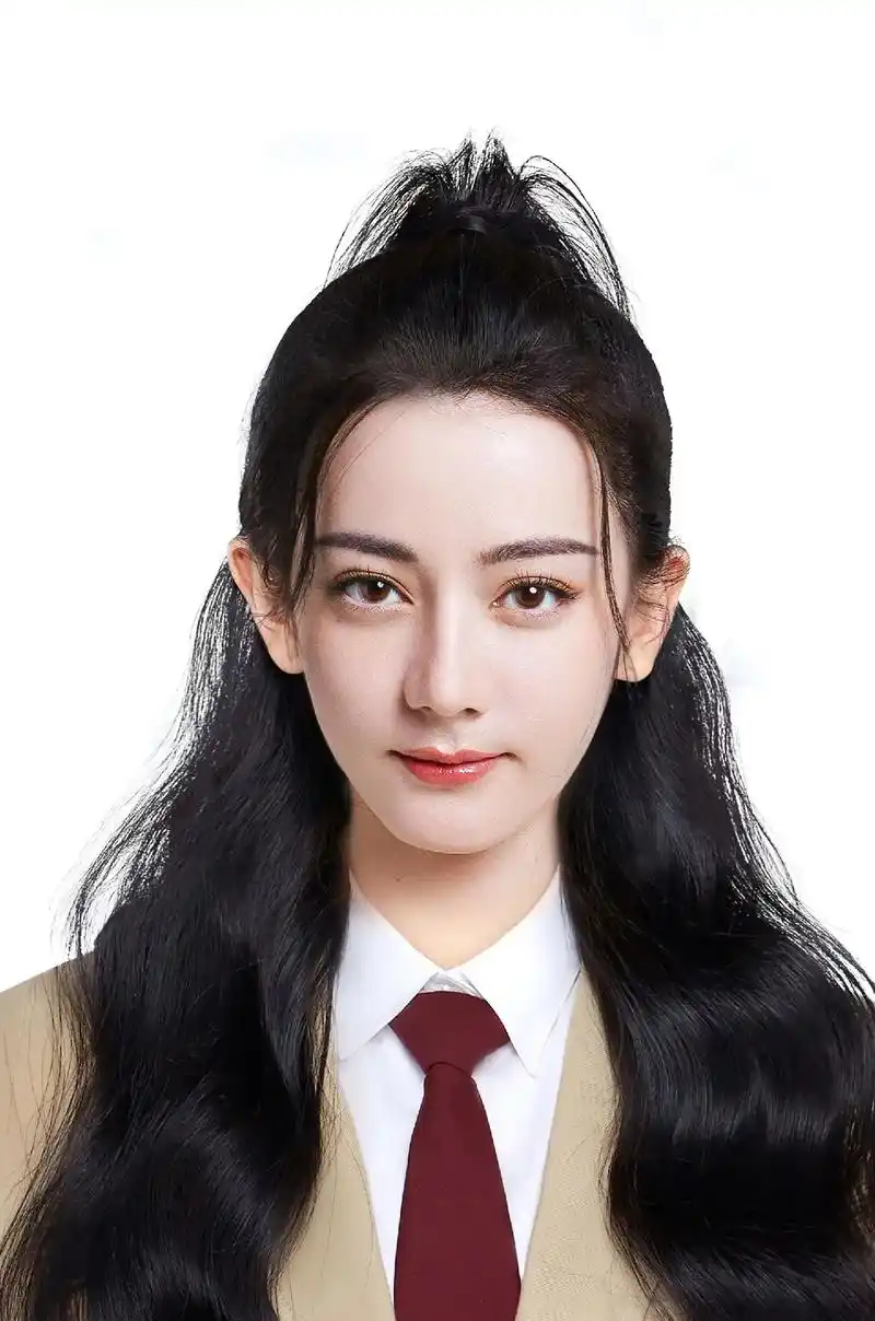 挑战给女明星迪丽热巴修个证件照