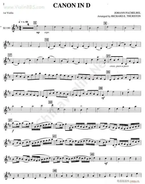卡农 canon in d 3 小提琴(小提琴谱)1