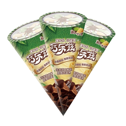 伊利 巧乐兹抹茶芝士口味脆皮甜筒雪糕冰淇淋冰激凌冷饮 73g*6/盒