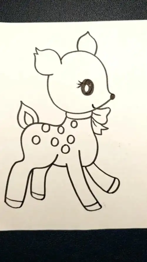 简笔画教程分享99可爱的小梅花鹿0499简单易学哦