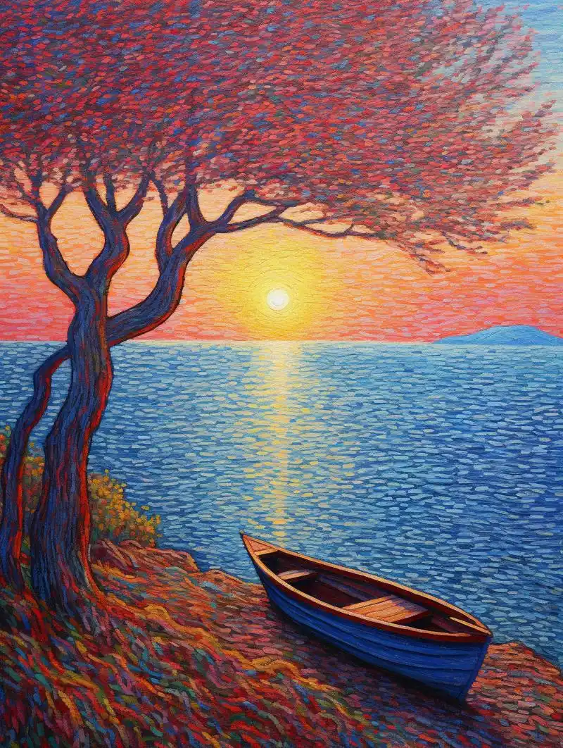 点彩画|海岸·船