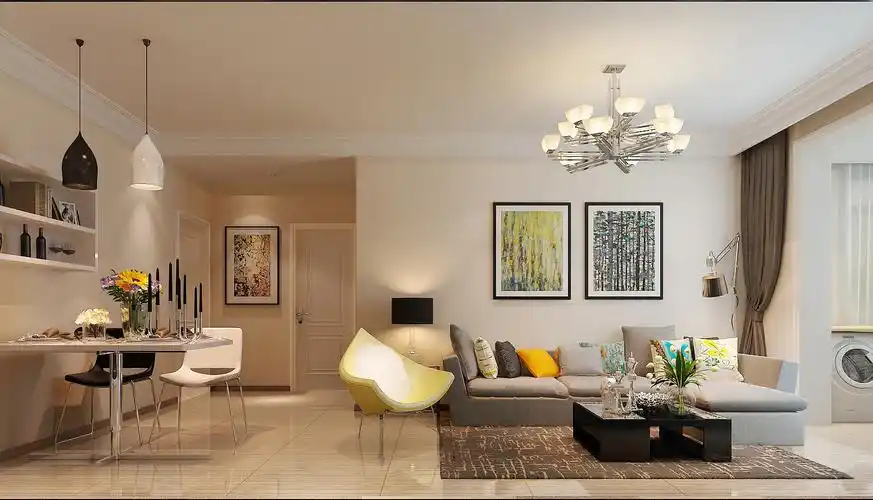 科尔世纪外滩90平现代简约风格二居室_装修效果图_房先森互联网家装