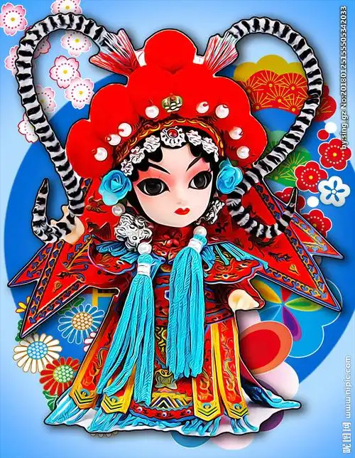 刀马旦插画图片