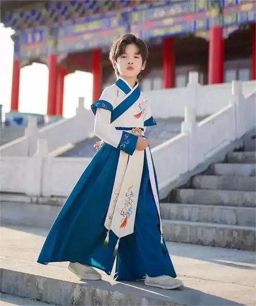 小男孩学生古风帅气中国风男生24春新款儿童唐装套装男童汉服古装
