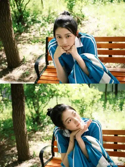 关晓彤晒新剧校服造型##关晓彤高马尾麻花辫