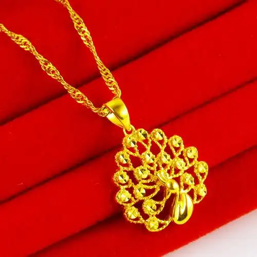 正品黄金项链吊坠女款9999足金饰品纯金首饰颈饰