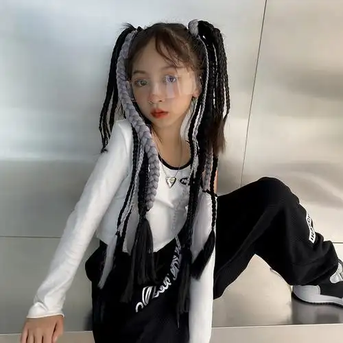 女童发饰双马马尾脏辫假发欧美嘻哈拳击辫子发饰
