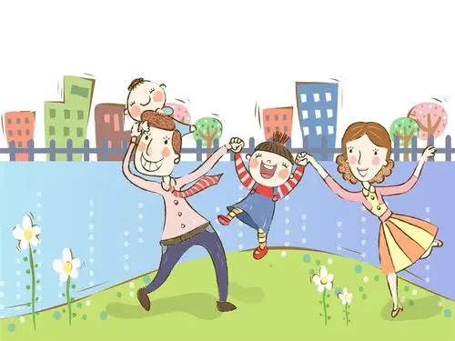 矢量幸福家庭壁纸7 - 1024x768