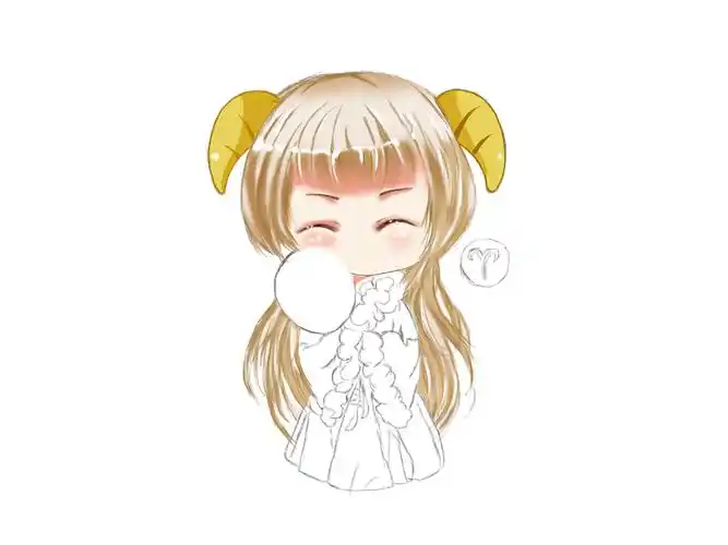 12星座手绘练习-白羊座