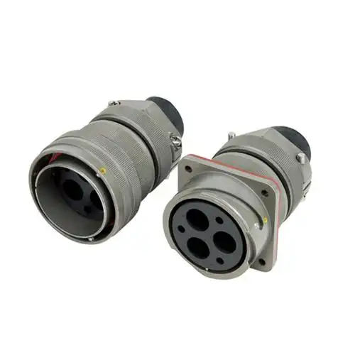 牵引电机连接器ygc快速卡口式连接公母对接ip67冷压接式3芯直式轨道