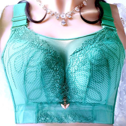 6排扣无钢圈大胸显小大码文胸防走光薄款内衣女调整型聚拢191