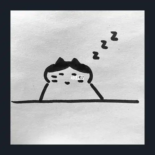 简笔画犯困小猫