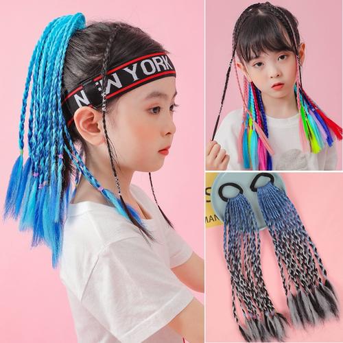 速发儿童表演服装儿童假发辫子头饰女童潮流马尾脏辫时尚公主宝宝