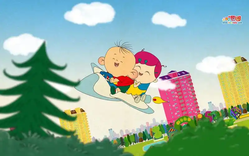 大耳朵图图,图图,可爱,飞机,云,家园大耳朵图图壁纸图片