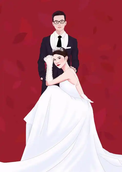 手绘结婚照|插画|商业插画|会吐泡泡的fish - 原创作品 - 站酷 (zcool