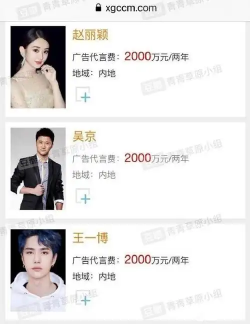 明星广告代言费出炉,这个真实吗