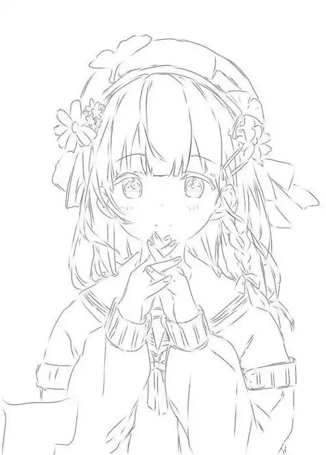 二次元女生简笔画