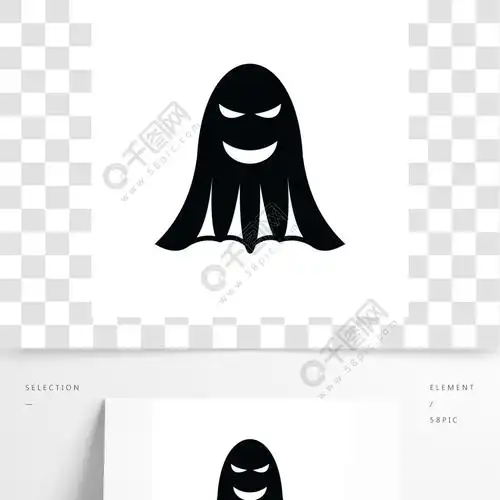 在白色背景上孤立的简单风格的鬼图标娱乐符号鬼图标简单的样式