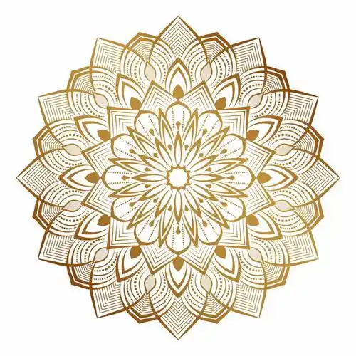 复古风格的复杂金色蔓藤花纹宗教花朵图案5714536矢量图片免抠素材