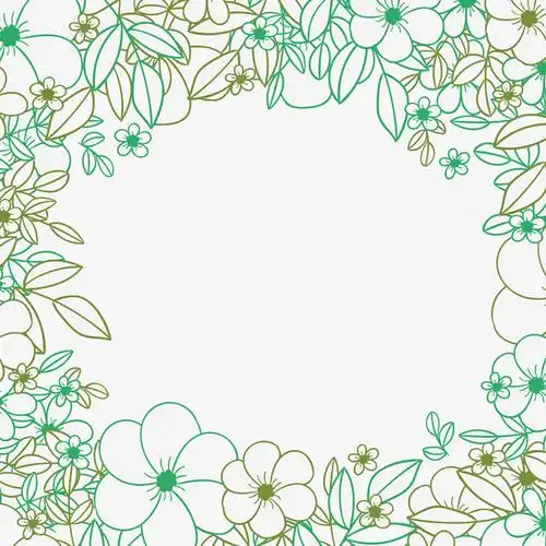 绿色线条手绘花海设计素材