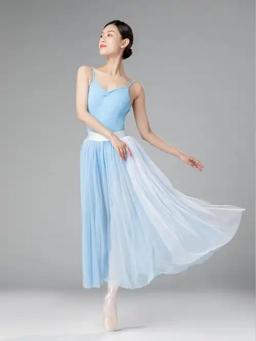 长裙丹诗戈成人女撞色飘逸浪漫芭蕾舞半身裙舞舞蹈芭蕾舞服