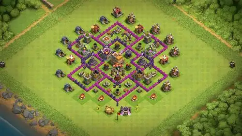 部落冲突阵型之七本防三星阵-黑羽coc,部落冲突阵型分享链接,部落冲突